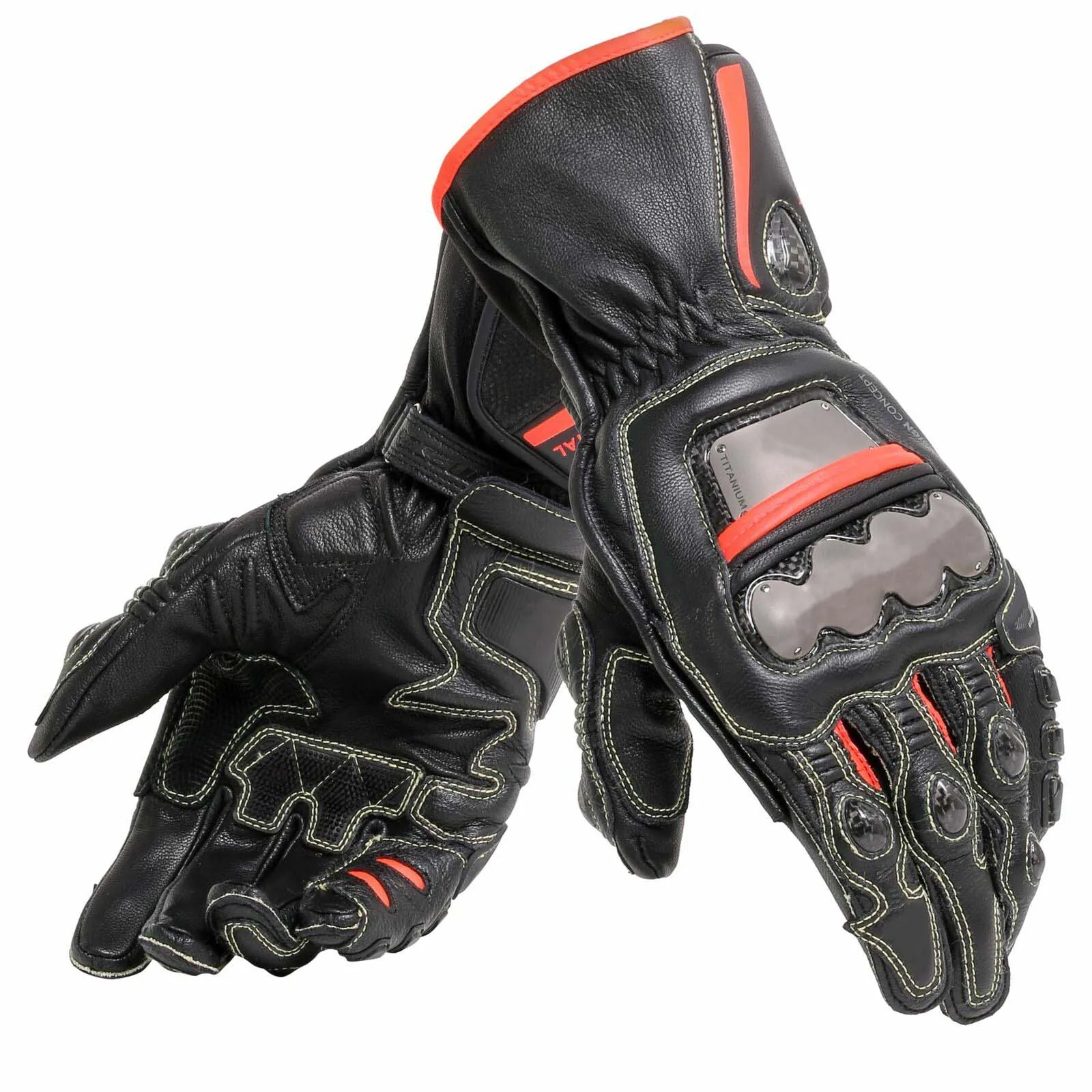 

New 4 Colors 100% Genuine Leather Dain Full Metal 6 Motorcycle Gloves Racing Long Gloves Driving Motorbike Cowhide Gloves