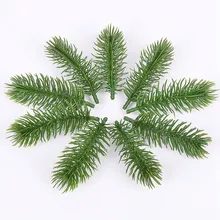 10 шт. Искусственные пластиковые зеленые сосновые растения ветви Свадебные домашние Декорации для вечеринки DIY рождественские аксессуары ручной работы
