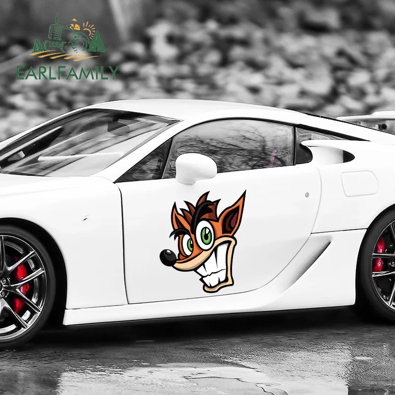 

EARLFAMILY 43cm x 39.3cm For Crash Bandicoot Car Stickers Waterproof Fine Decal Vinyl Material Windshield Scratch-Proof Decor