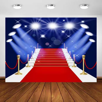 

Red Carpet Party Backdrop for Photography Stage Spotlight Decorations Birthday Photo Background Photo Booth Photo Shoot Banner