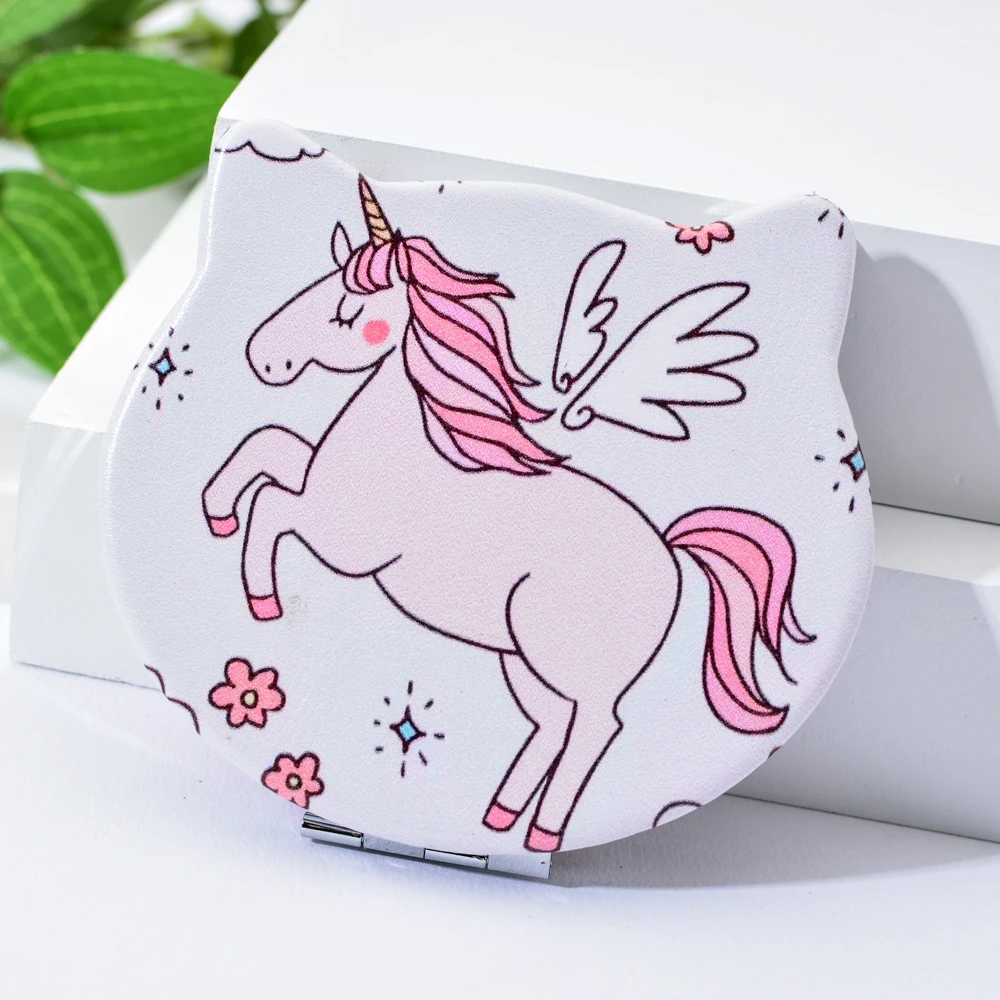 Vicney Милая голова кота из мультфильма мини зеркало модные женские туфли мини карманное зеркало Творческий косметическая коробка маленькая компактные зеркала