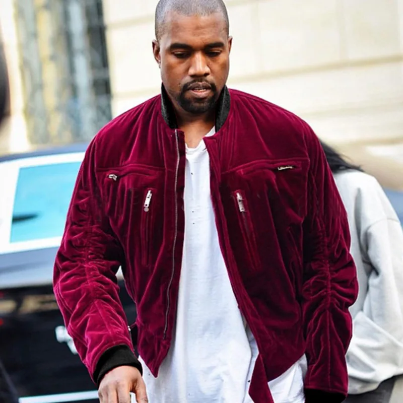 Kanye Scimitar эластичные плиссированные рукава бархатные мужские зимние куртки и пальто толстая ветровка куртка-бомбер стоячий пузырь пальто