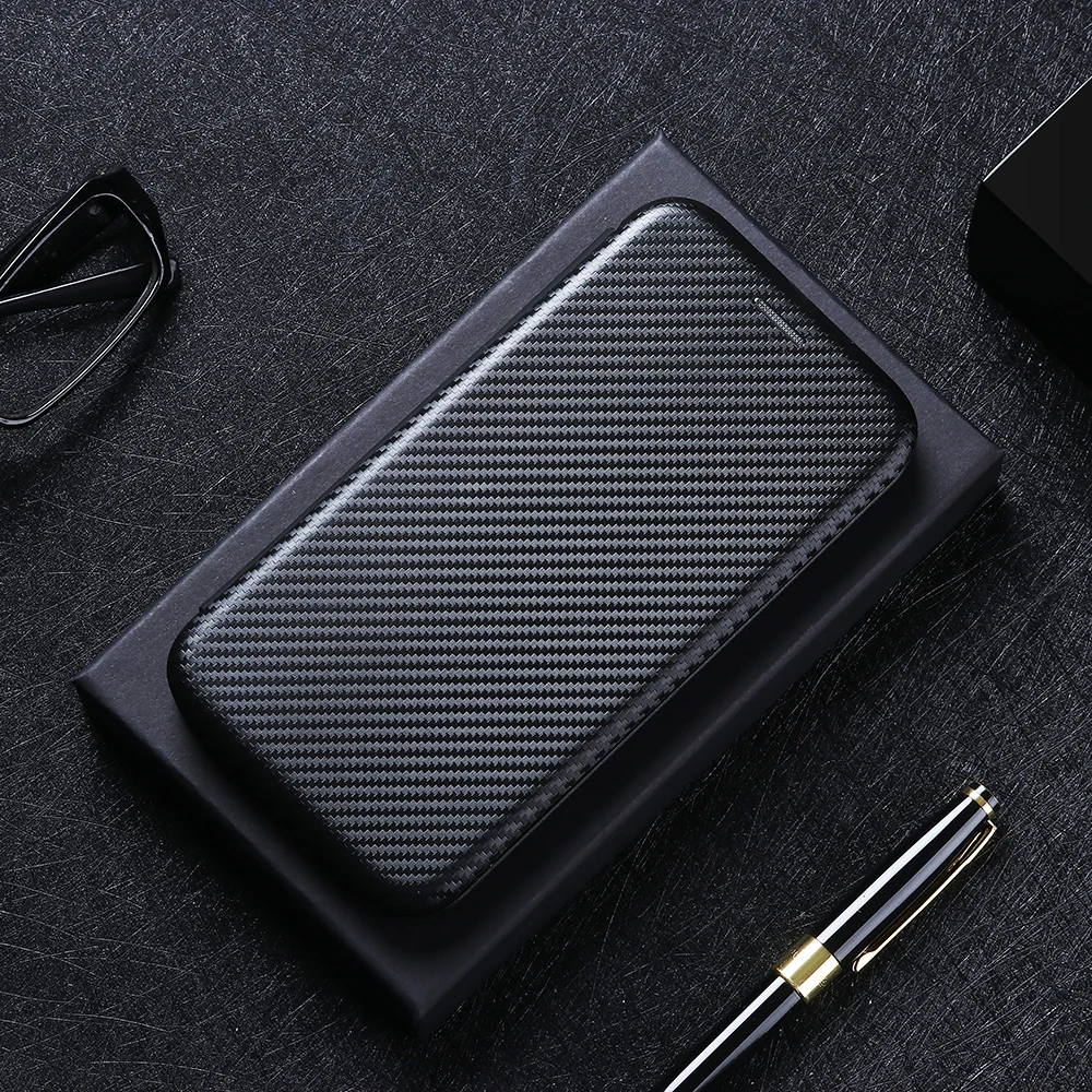 xiaomi leather case chain for xiaomi Poco X3 NFC Carbon Fiber Flip Magnetic Leather Book Case for xiaomi poco x3 Global Version Card Holder Wallet Cover cases for xiaomi blue