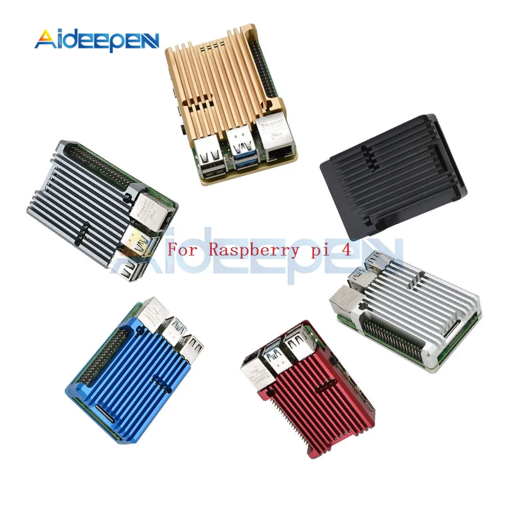 

CNC Aluminium Alloy Cover Enclosure Case Metal Shell for Raspberry Pi 4 Model B /B+ with Screwdriver 5 Colors