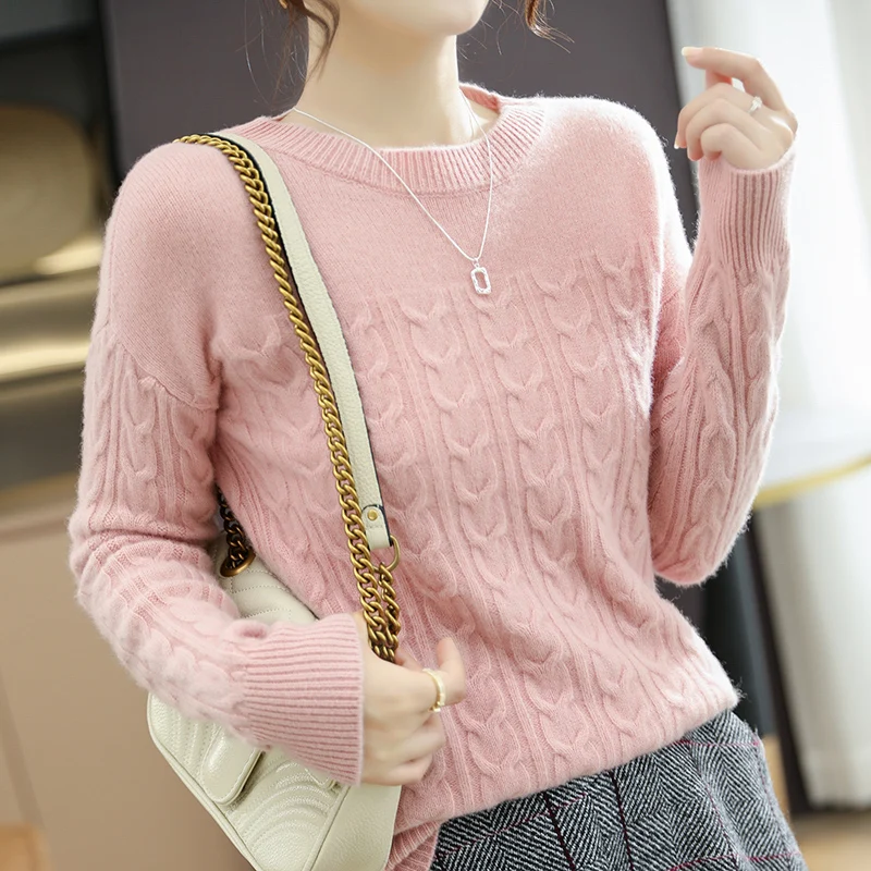 

Hot Sale 100% Pure Wool Knitted Sweaters Women Winter 2021 Turtleneck Long Sleeve Thicker Warm Jumpers Ladies Pullovers