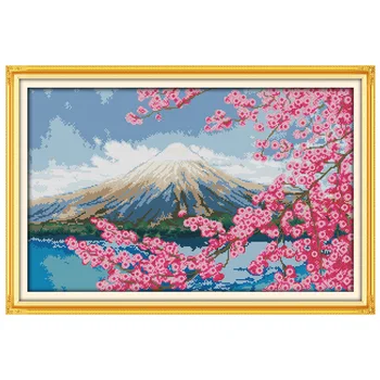 

Mount Fuji scenery counted printed on the canvas 11CT 14CT DIY kit Cross Stitch embroidery needlework Sets home decor