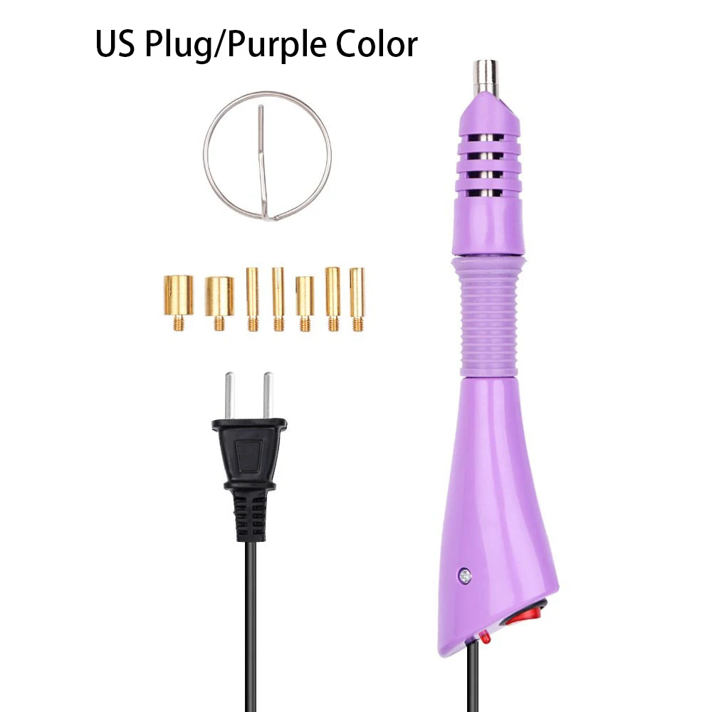 purple US Розовое/фиолетовое устройство горячей фиксации для нанесения страз термоклеевые горячей фиксации утюжок-на палочке инструмент для теплофиксации для DIY стразы на горячей фиксации штепсельная вилка EU/US - Цвет: purple US