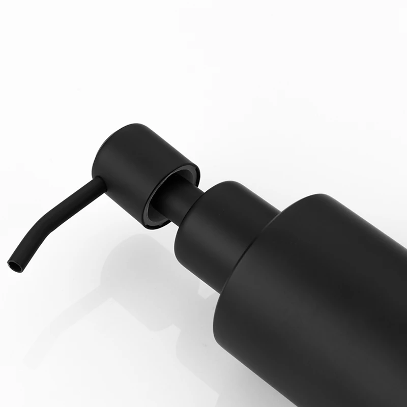 

Liquid Hand Soap Dispenser Stainless Steel Wall Mounted Black Simple Bathroom Hardware Screw Fixation