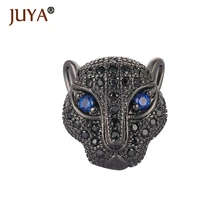 Бусины, Модные металлические Латунные Микро-циркониевые стразы, пантера, бусины в виде животных, шлем, Череп, космические бусины для ювелирных изделий, сделай сам, для изготовления браслетов