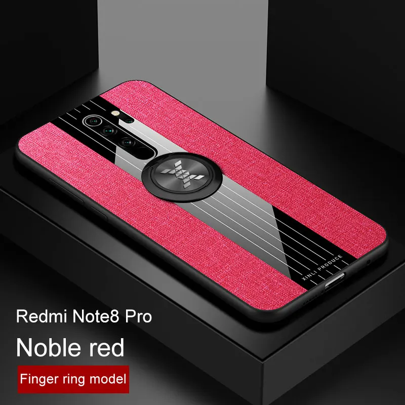 Xiaomi Redmi Note 8 Pro Чехол Мягкий Силиконовый противоударный бампер для Redmi Note 8 тканевая задняя крышка Xiaomi Note 8 Plus чехол для телефона s - Цвет: red and ring