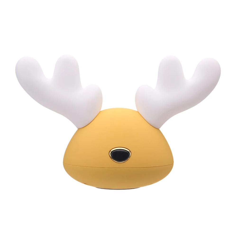 Cartoon Deer USB LED Night Light Charging Sleeping Lights 7 Color Changeable Light Lamp Soft Silicone Nightlight for Kids - Испускаемый цвет: Цвет: желтый