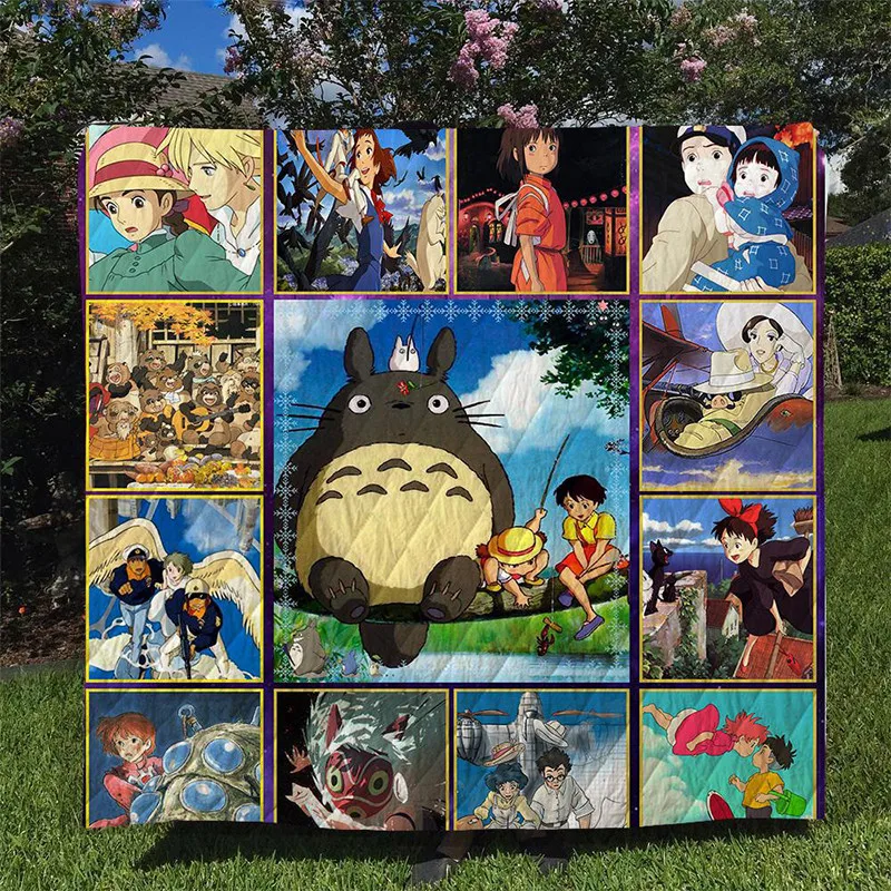 3D My Neighbor Totoro Quilt Digital Printed Cartoon Bedspread Summer Blanket Bed Spreads Fashionable Quilts For | Дом и сад