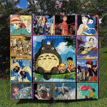 

3D My Neighbor Totoro Quilt Digital Printed Cartoon Bedspread Summer Quilt Blanket Bed Spreads Fashionable Quilts For Bed