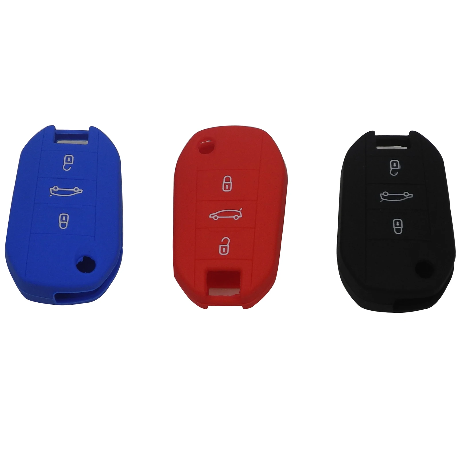 

for Peugeot 3008 208 308 508 408 2008 Remote Car Key Shell Case Silicone Cover Bag 3 Buttons