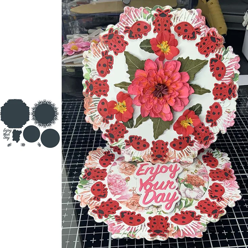 

Background Butterfly Ladybug Edge Frame Metal Cutting Dies for Scrapbooking and Card Making New 2019 die cuts