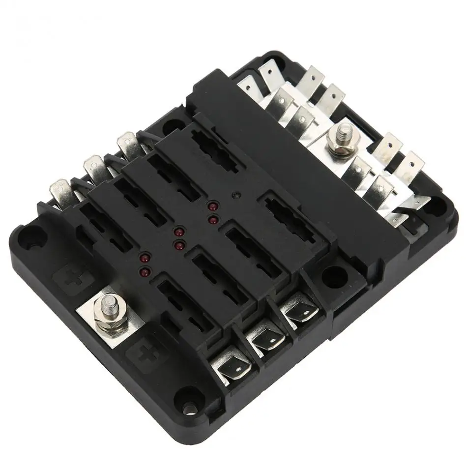 DC32V 100A лезвие предохранителей Holder-12P отрицательный сборных шин быстрая терминалов с плавкий предохранитель светодиодный Предупреждение светильник для автомобиля морской катер