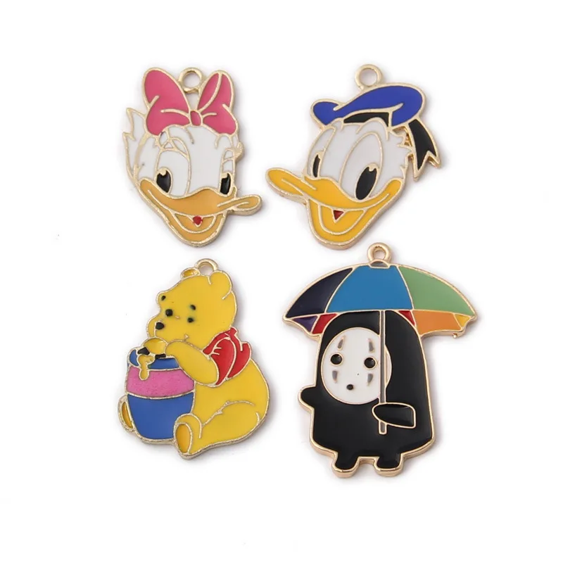 

10Pcs/lot Cute Cartoon Enamel Dangle Charms Pendant for DIY Women Bracelet Necklace Earrings Jewelry Make