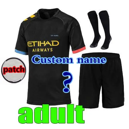 Набор для взрослых 19 20 Манчестерский Иисус Де Брюйне KUN AGUERO city soccer jersey мужской SANE MAHREZ домашний футбольный комплект футболки - Цвет: adult kit6
