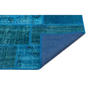 

Handmade Turquoise Vintage Overdyed Patchwork Area Rug 080x150 Cm-2'7''X4'11''