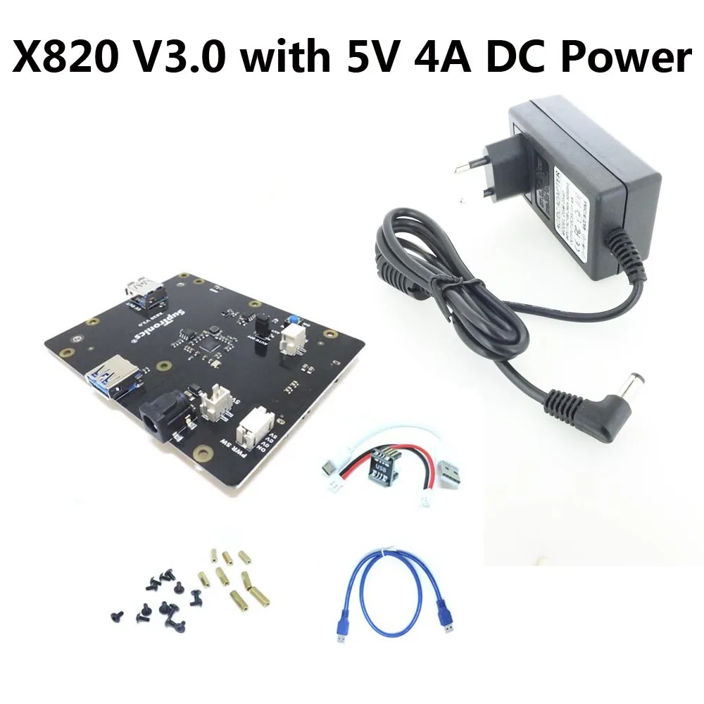 Красный Raspberry Pi 2," SATA HDD/SSD Плата расширения хранения, X820 V3.0 USB 3,0 мобильный жесткий диск модуль+ 5 В 4A мощность для RPI - Цвет: Красный