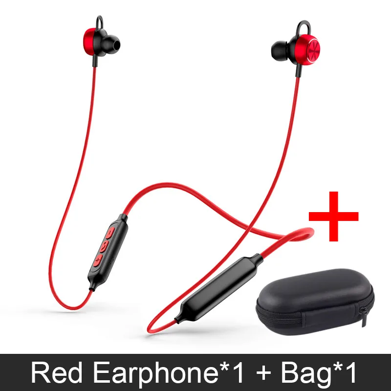 PTM музыка Bluetooth гарнитура стерео беспроводные наушники бас наушники с микрофоном беспроводные Bluetooth наушники для телефона Xiaomi huawei - Цвет: Red with Bag