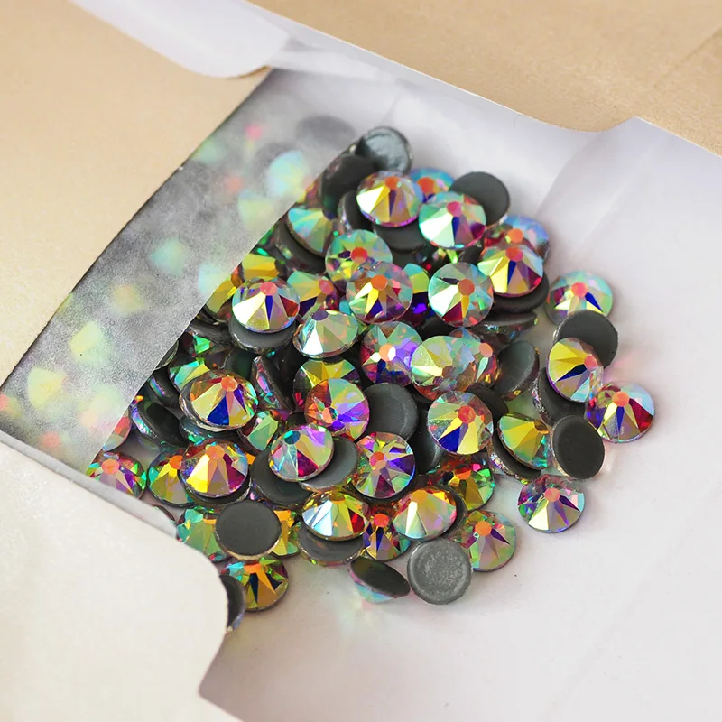 YANRUO 2088 Hot Fix Crystal Rhinestones Glass Hotfix Strass Stone Crystals AB Iron on Clothes