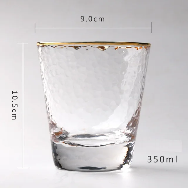 small 350ml Ins горячее золото живопись молоток тон стеклянные чашки воды Сокосодержащие напитки чашки чая стакан из прозрачного стекла серии Ho использовать набор посуды - Цвет: small 350ml