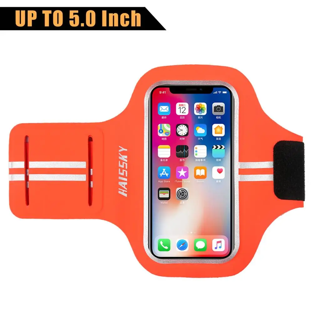 Спортивные нарукавники для бега для iPhone 11 Pro X Xs Max 6 6S 8 7 Plus samsung Xiaomi Redmi huawei P30 P20 lite Pro нарукавная Повязка Чехол Для Телефона - Цвет: Orange L
