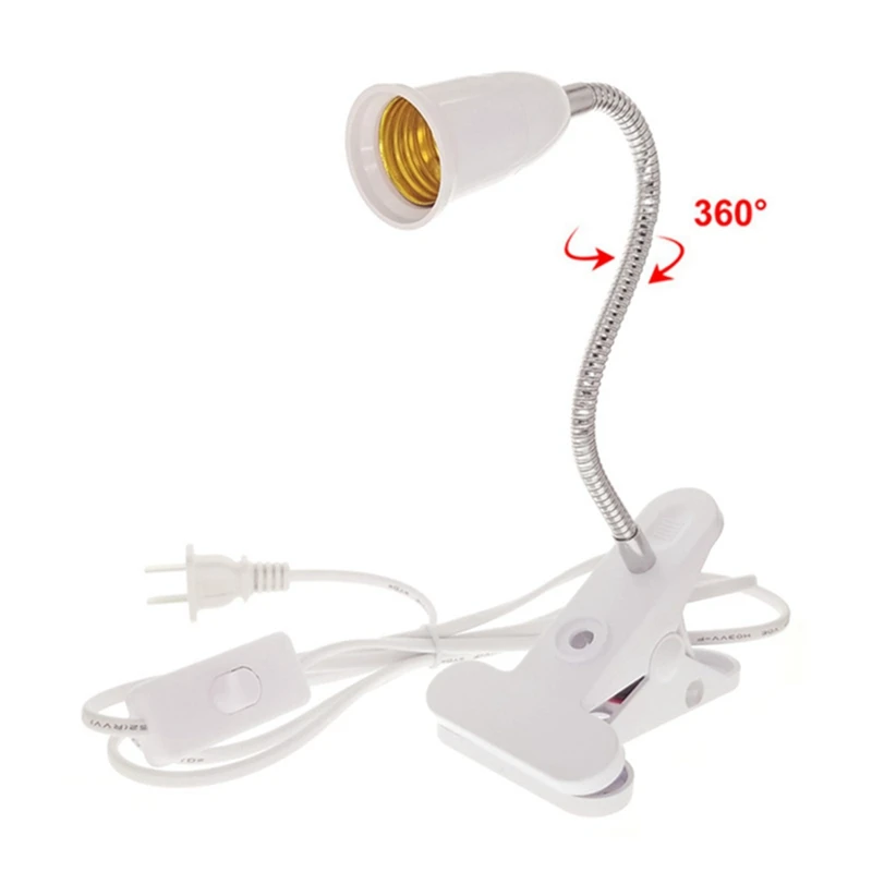 

Lamp Holder Clip E27 Screw Base Goose Neck Led Table Desk Lamp Plants Fill Light Holder Flexible with On/Off Switch