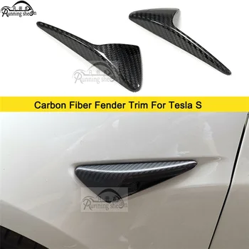 

Car Accessories For Tesla Model X S 3 Carbon Fiber Side Camera Fender Marker Cover Side Grille Trim Badge Sticker 2013-2020