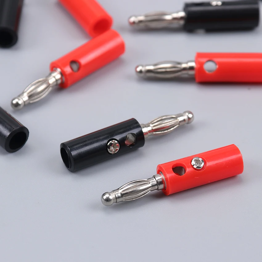 10PCS 4mm Lantern Test Plug Connect From 4mm Diameter Audio Speaker Wire Lantern Silver Plate Plugs Connectors