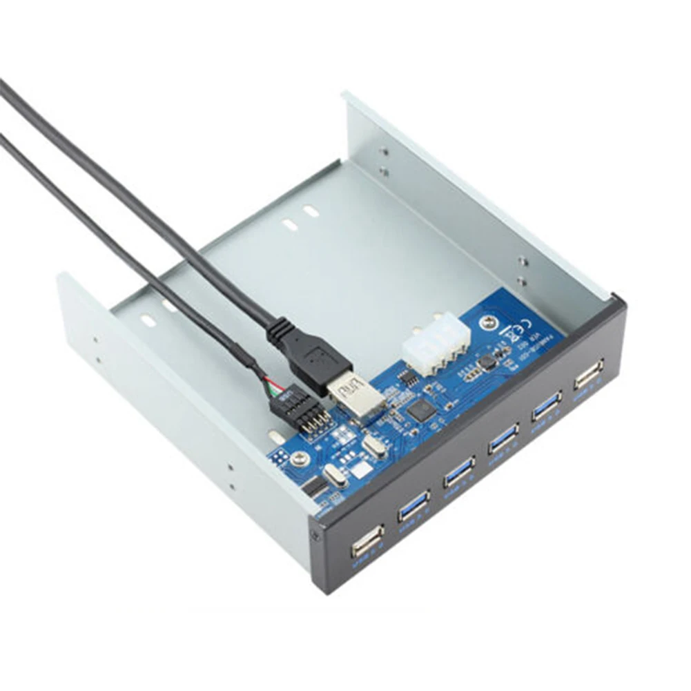 USB внутренняя Передняя панель флоппи-отсек расширения кронштейн высокоскоростной Профессиональный для ПК компьютер Plug And Play 6 портов концентратор рабочего стола