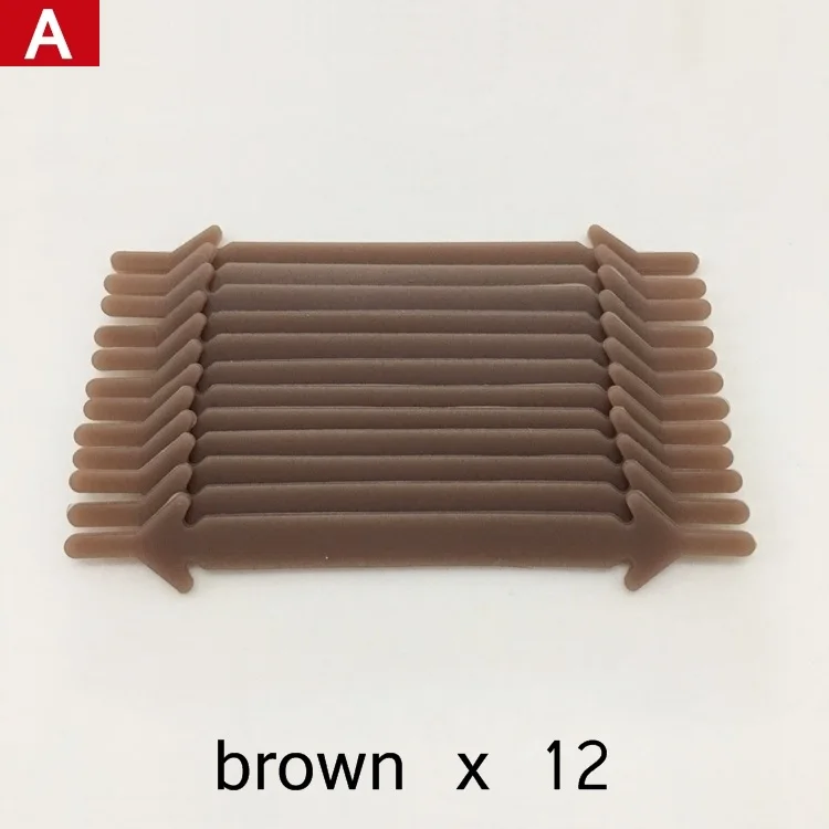 A brown 12 шт. эластичные шнурки без завязок, ленивые плоские силиконовые шнурки для бега, беговые кроссовки, растягивающиеся шнурки, Быстрая блокировка, шнурки для обуви без шнуровки - Цвет: A brown
