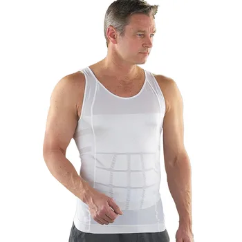 

Men's Slimming Shaper Posture Corrector Compression T-shirts Tummy Control Body Building Fat Burnning Chest Corset