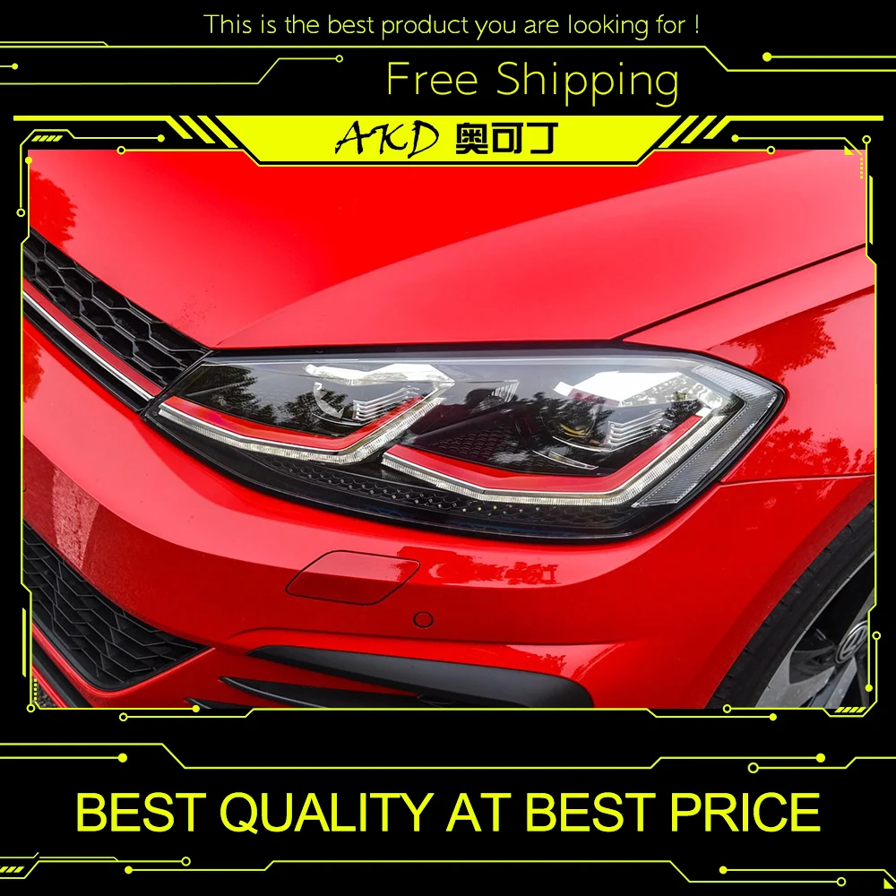 AKD автостайлинг фара для VW GOLF 7 5 2018 2020 MK7.5 модернизация фар Golf фары светодиодный