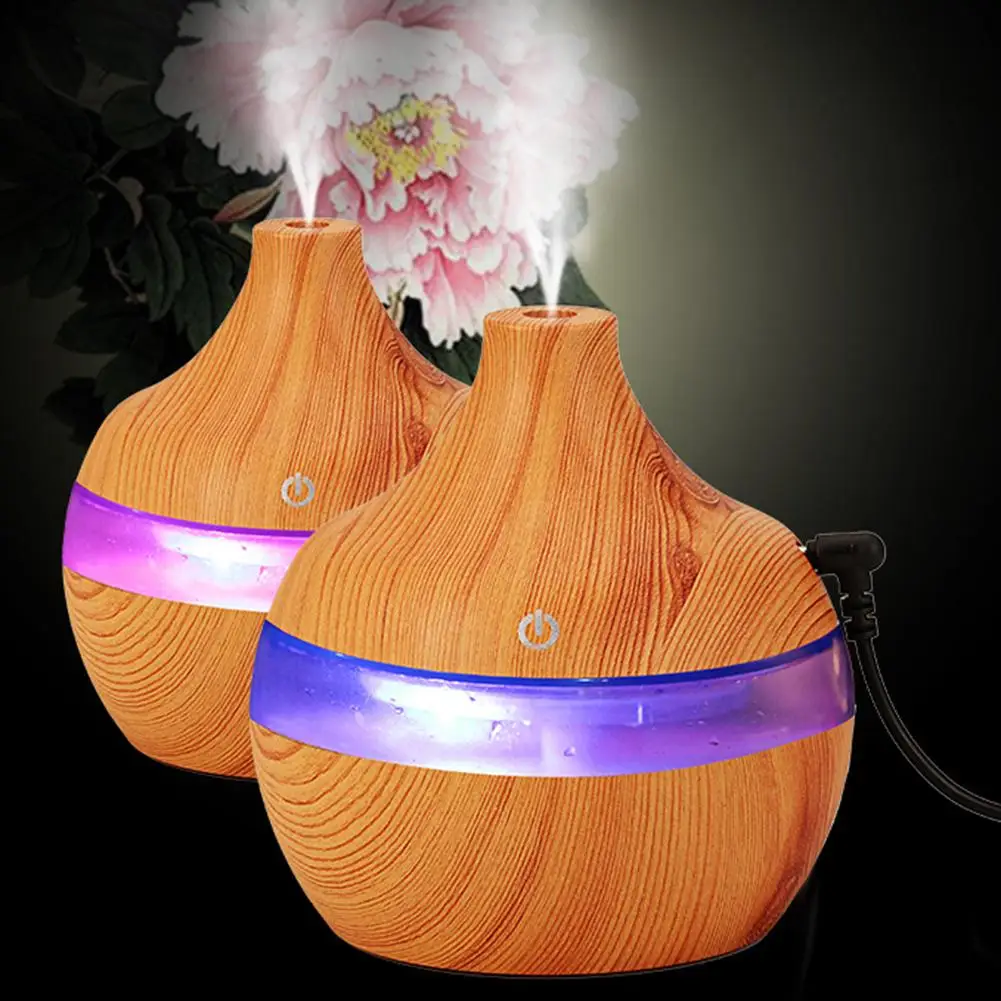 

Wood Grain USB 300ml Humidifier Aromas Diffuser Mist Maker Colorful LED Light