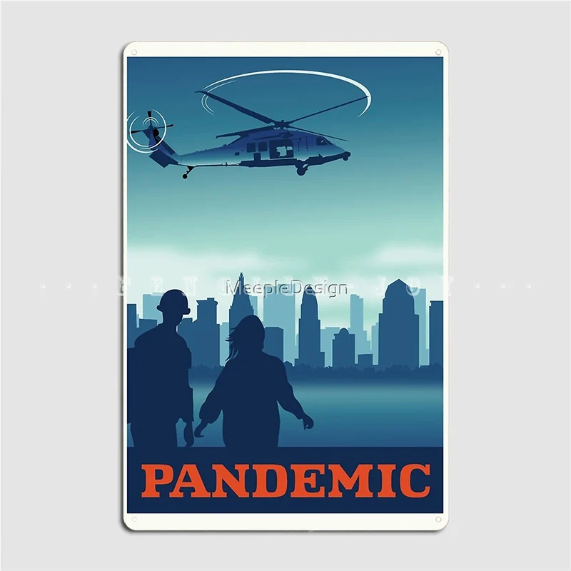 Pandemian Board Game-Minimalista Travel Style Gaming Art Metal Sign Wall Cave Soggiorno Pittura Decor Tin Sign Poster