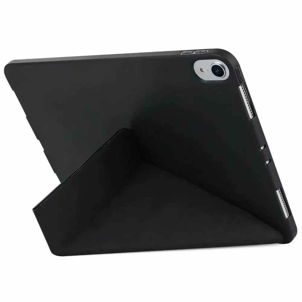 Тонкий складной чехол для iPad Pro 11 Смарт авто-сна силиконовый чехол для iPad Pro 11 дюймов Магнитный чехол умный флип - Цвет: Black