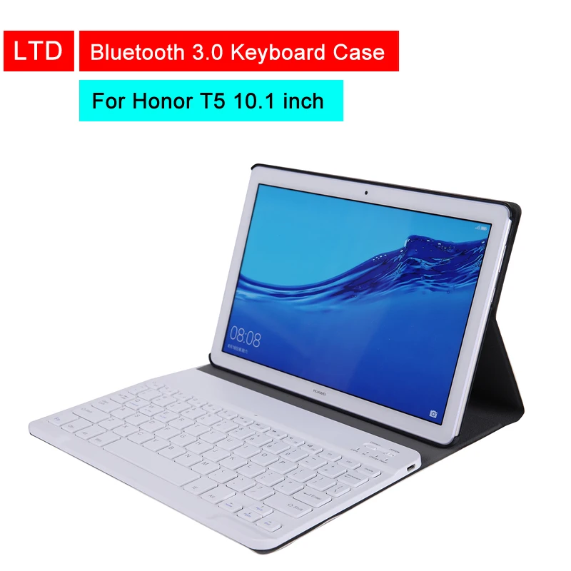 

Bluetooth 3.0 Keyboard Case For For Honor Tablet T5 10.1 inch Leather Flip Protective Keyboard Case With Stand Holder Function