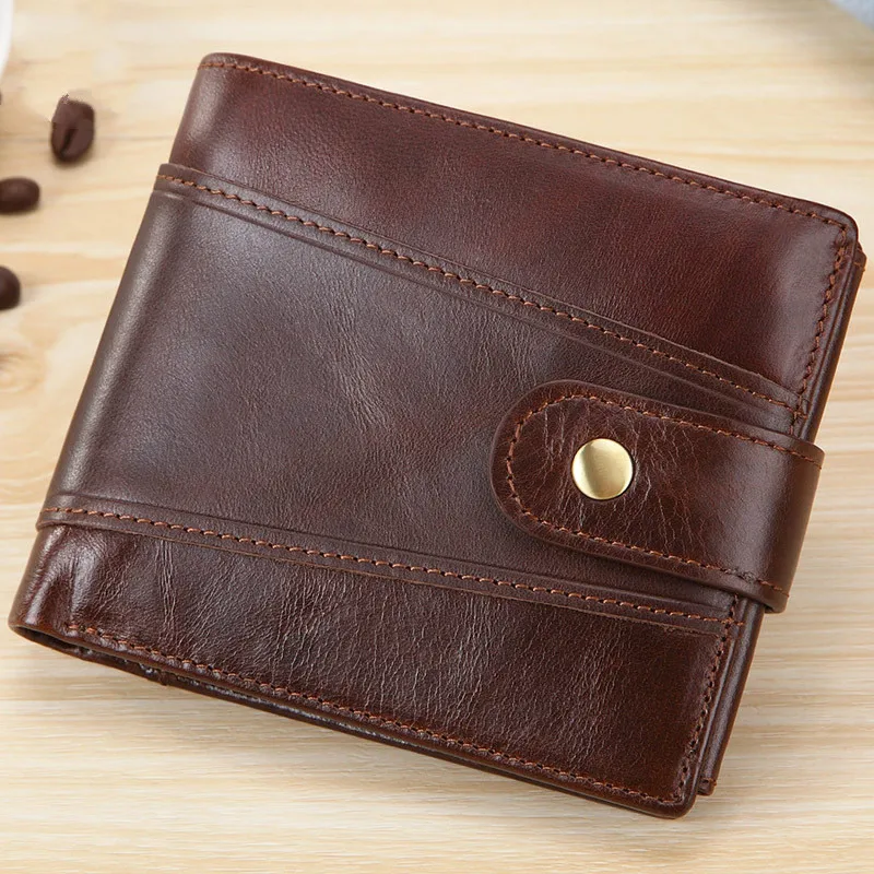 Кошелек мужской из воловьей кожи многофункциональный бумажник в винтажном