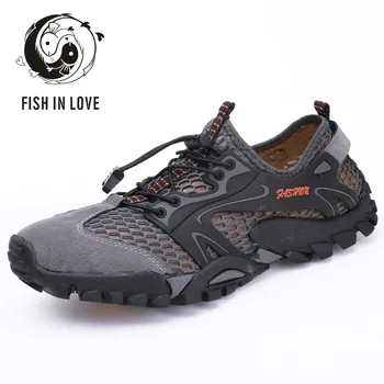 

2020 Yards 50 Summer Outdoor Casual Shoes Men's Hiking Climbing Mesh Upstream Shoes Mens Sneakers Casual Zapatos De Hombre GY125