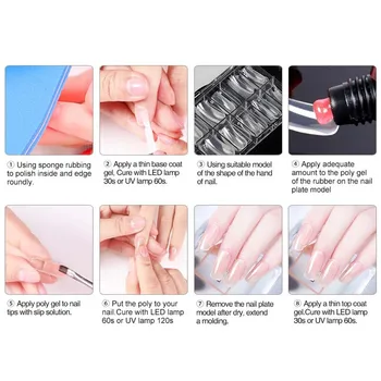 

Gel Nail Art Tools Kit 15ml Nail Extension Gel Tips Clips Nail File Small Brushs Fake Nails Set M88