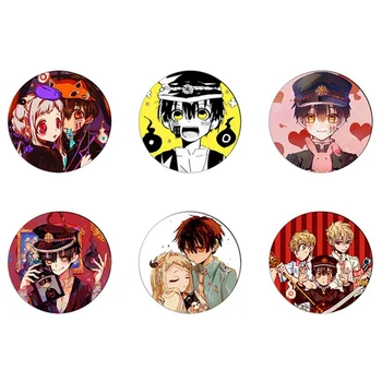 

6Pcs Anime Jibaku Shounen Hanako-kun Nene Yashiro Teru Minamoto Hanako Cosplay Toilet-Bound Hanako-kun Tinplate Brooch Pin