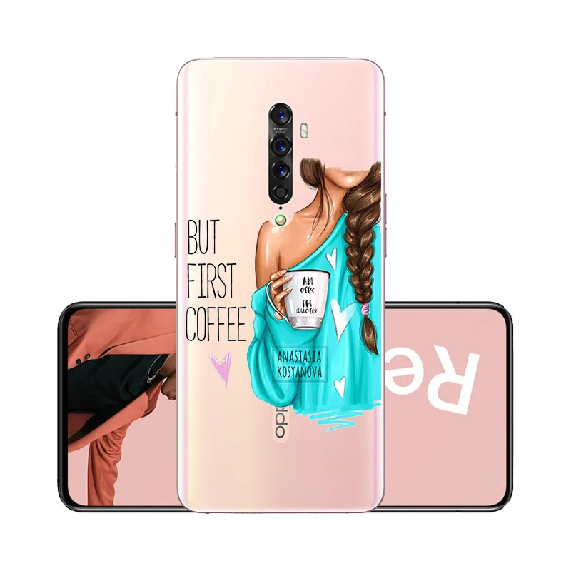 Прозрачный чехол для OPPO Reno 2 Z 2Z 2F Reno2, Модный чехол Super Mom для маленькой девочки, чехол для Oppo A9 A5 A1K Realme C2, чехол Etui - Цвет: W132