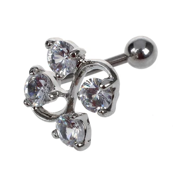 

Reverse Belly Bar with Clear Crystals Top Down Body Crystal Dangle