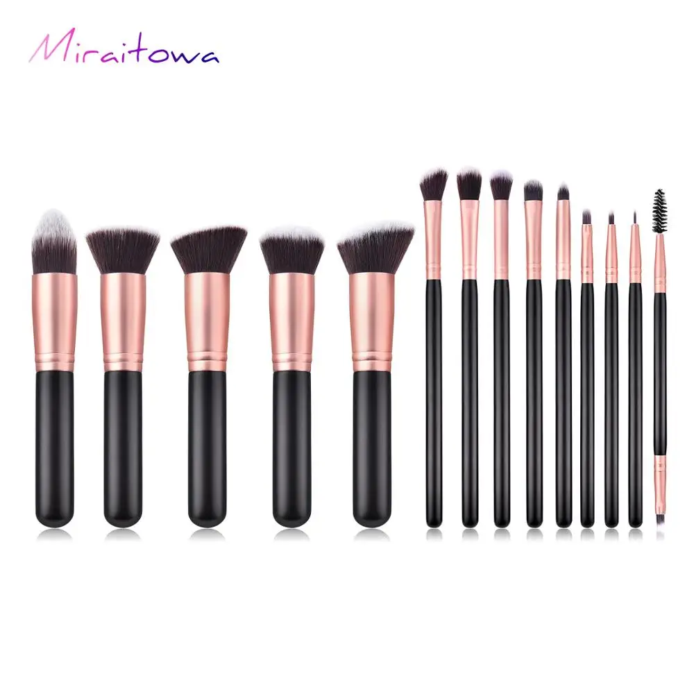 14 Pcs Professional Black Makeup brushes set Beauty Foundation Powder Eyeshadow Makeup Brushes Cosmetic Brushes Set - Handle Color: T-14-005