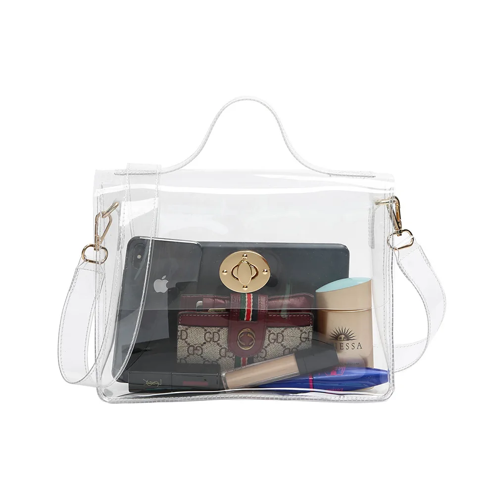 

Perspective Handbag 2019 New European and American Ultra-transparent PVC Shawl Crossing Women's Bag Fashion Bag