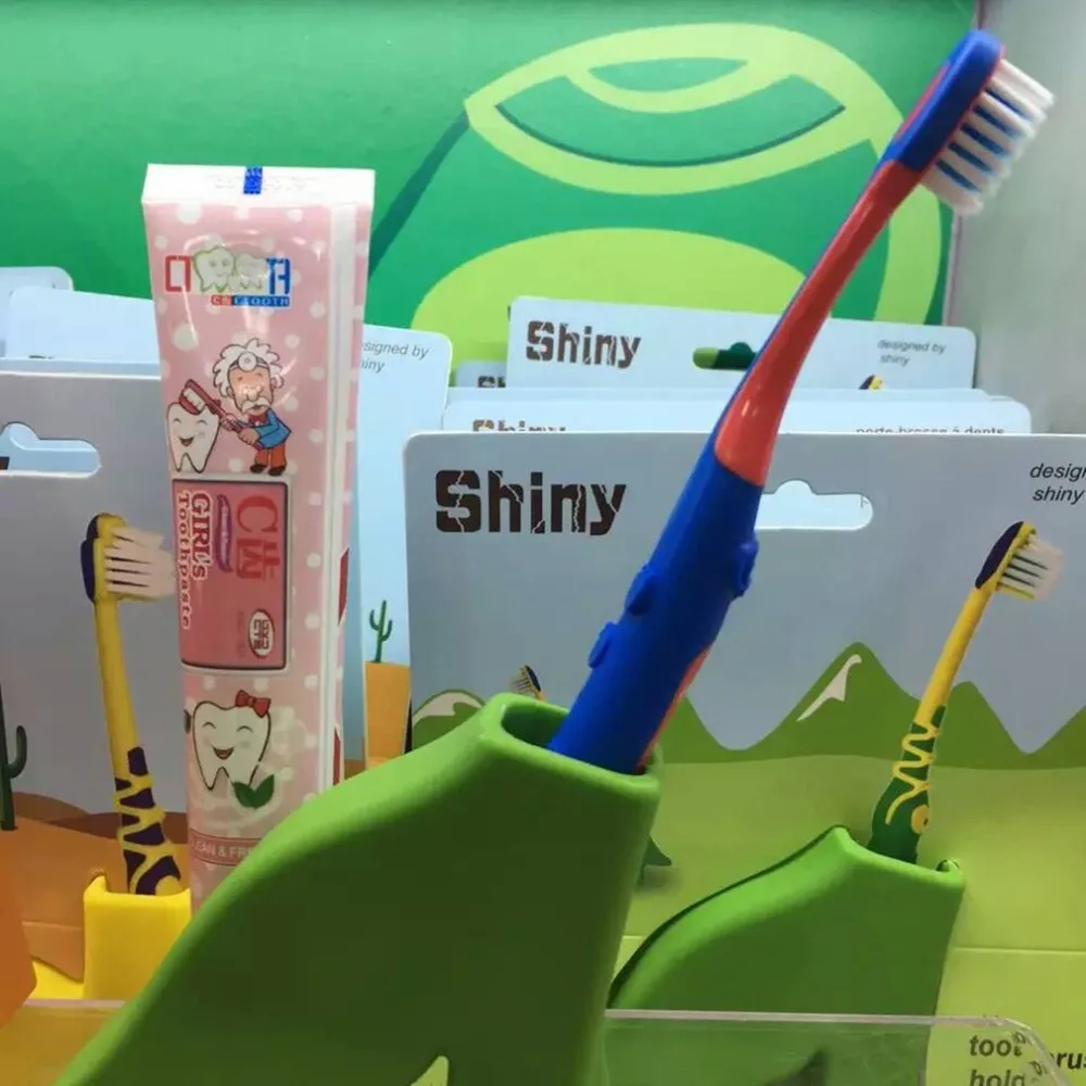 Creative Silicone Toothbrush Holder Stand Cute Cartoon Design Tooth Brush Storage Organizer Bathroom Accessory for Kids