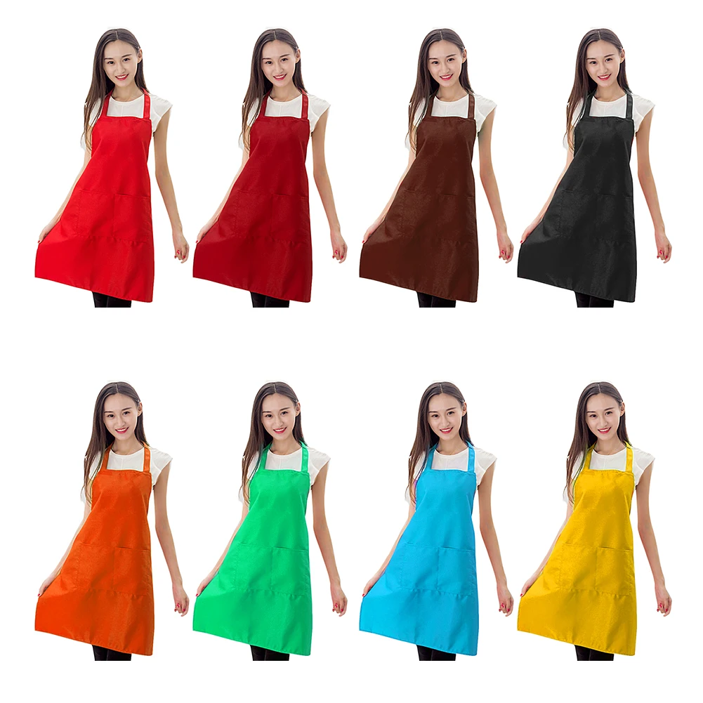Women Men Kitchen Apron Home House Chef Butcher Restaurant Cooking Baking Dress Lady Apron with Pockets Kitchen Accessories