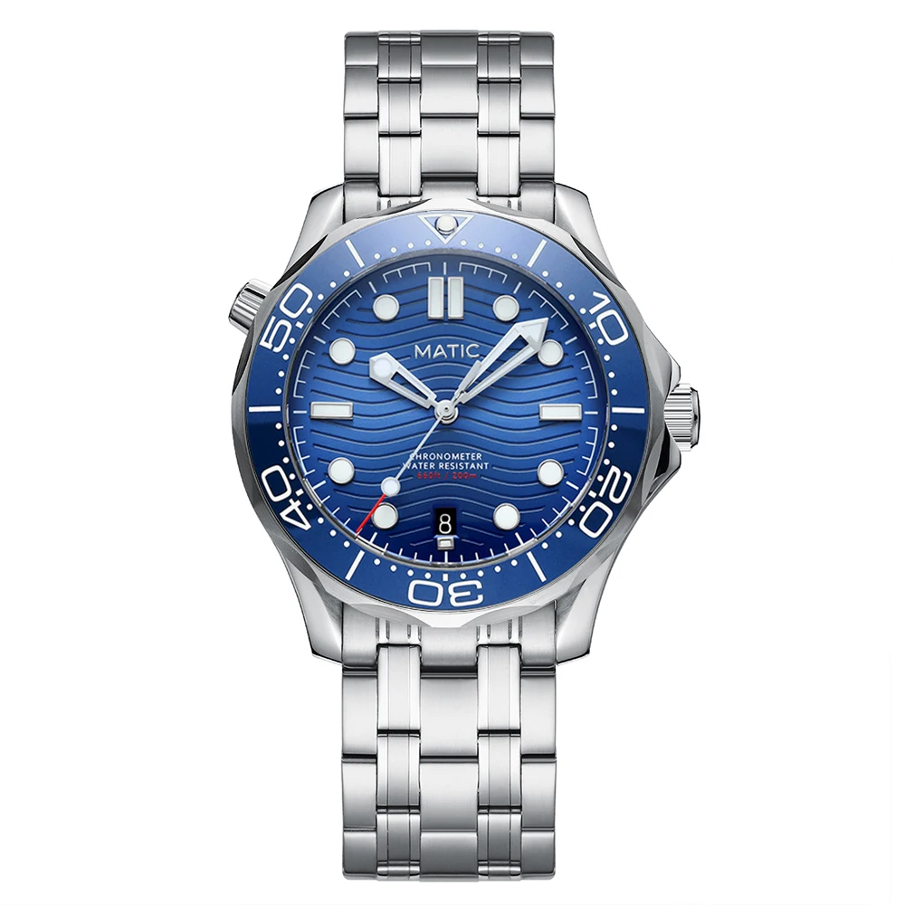 

Механические наручные часы MATIC WATCH DIVER, 200 м, 41 мм, PT5000 [циферблат синего цвета с люминесцентной вставкой на лицевой панели]